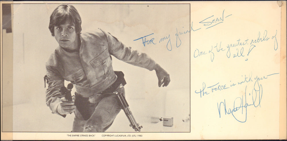 Mark Hamill as Luke Skywalker in Star Wars: The Empire Strikes Back Vintage Signed Index Card