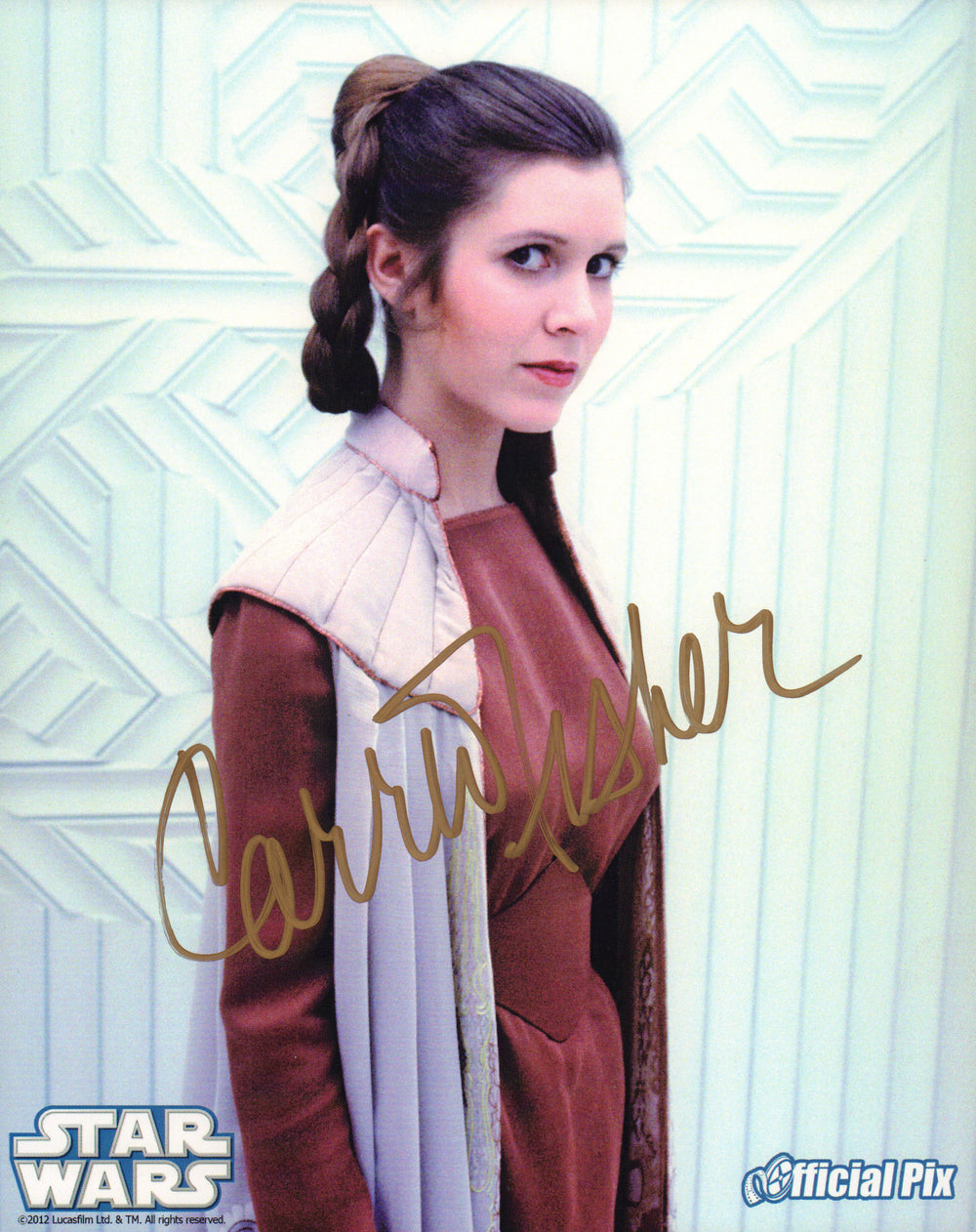 Carrie Fisher as Princess Leia in Star Wars: The Empire Strikes Back Signed 8x10 (Official Pix) Photo