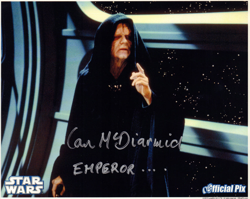 Ian McDiarmid as The Emperor in Star Wars: Return of the Jedi Signed 8x10 (Official Pix) Photo with Character Name