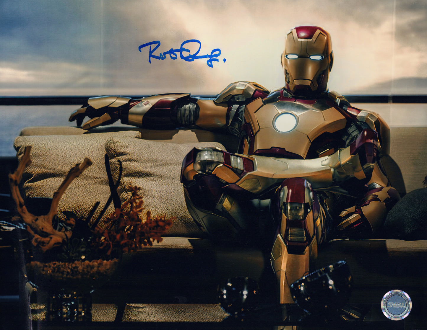 
                  
                    Robert Downey Jr. as Iron Man in Iron Man 3 (SWAU Witnessed) Signed 11x14 Photo
                  
                