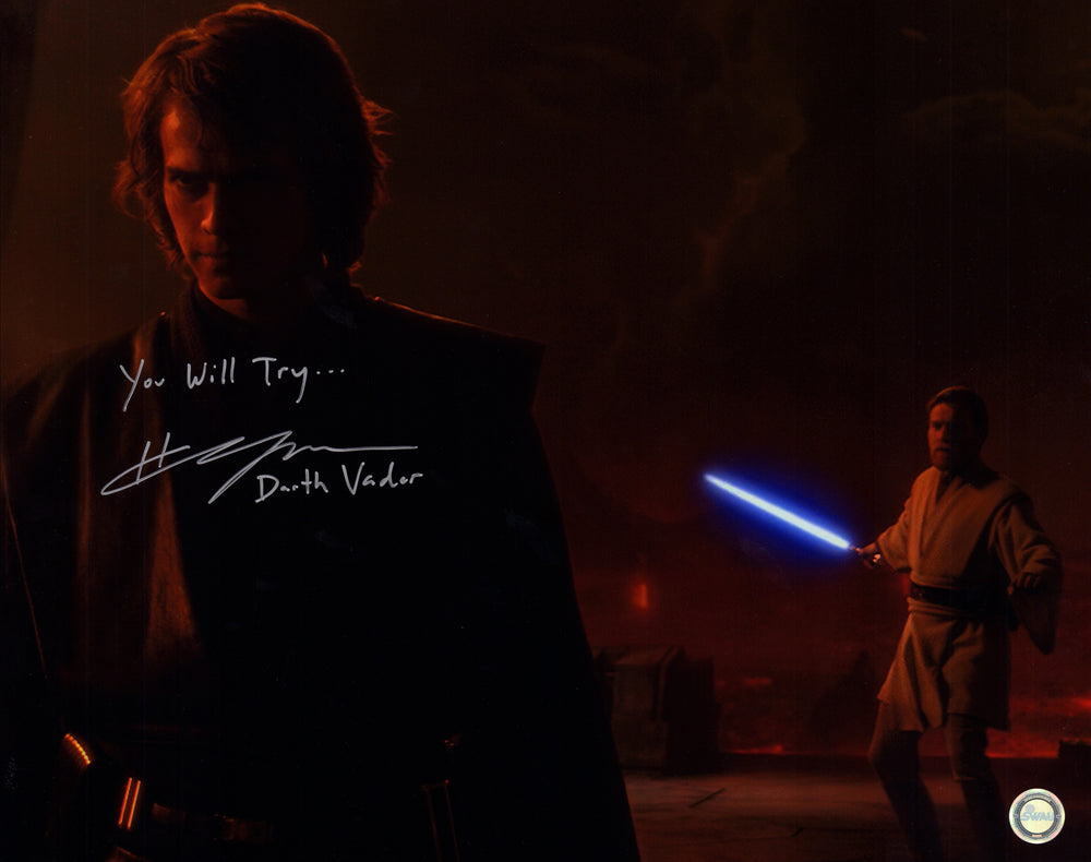 Hayden Christensen as Anakin Skywalker in Star Wars Episode III: Revenge of the Sith (SWAU) Signed 16x20 Photo with Character Name and Quote