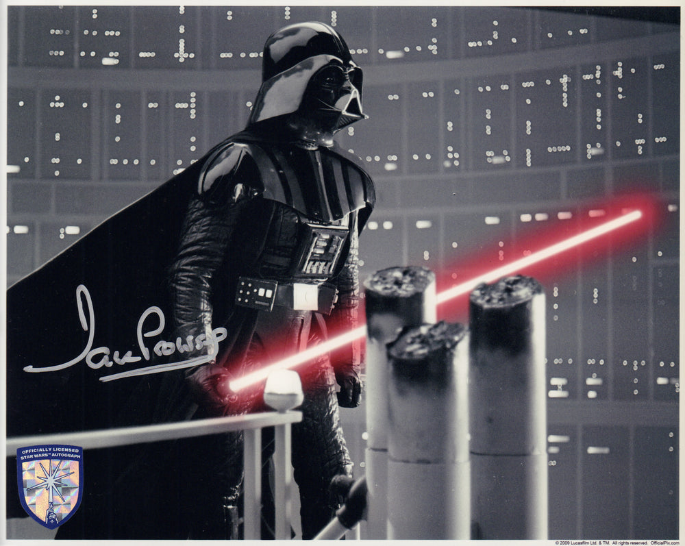 Dave Prowse as Darth Vader in Star Wars: The Empire Strikes Back (Official Pix Lightsaber Shield) Signed 8x10 Photo