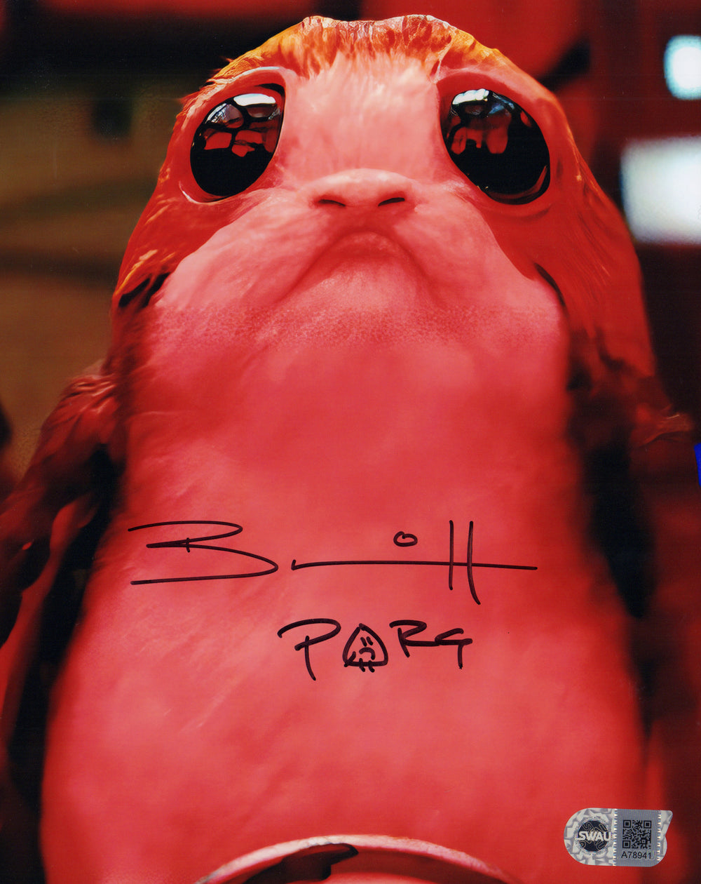 Brian Herring as a Porg in Star Wars: The Force Awakens (SWAU) Signed 8x10 Photo with Character Name