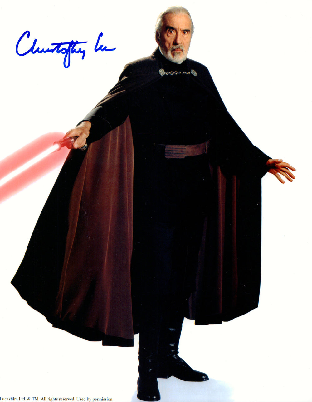 Christopher Lee as Count Dooku in Star Wars Episode II: Attack of the Clones Signed 8x10 Photo