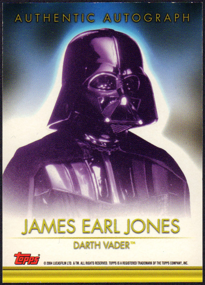 
                  
                    James Earl Jones as Darth Vader in Star Wars 2004 Signed Topps Trading Card - Rare
                  
                