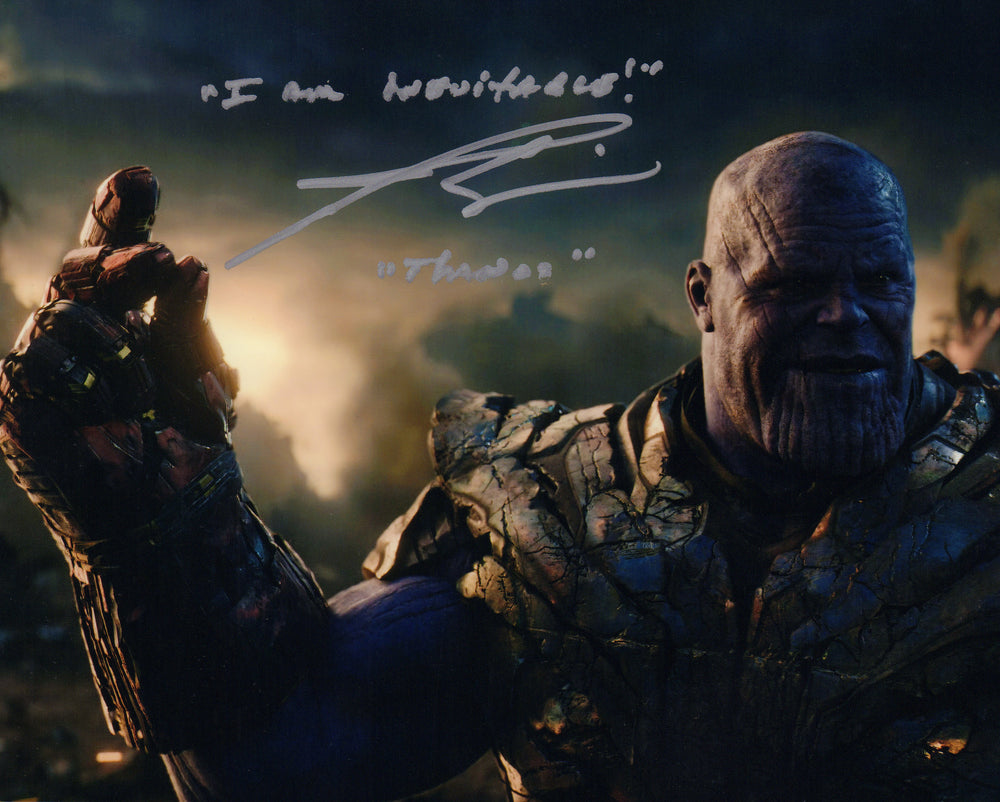 Josh Brolin as Thanos in Avengers: Endgame (SWAU) Signed 8x10 Photo with Character Name & Quote