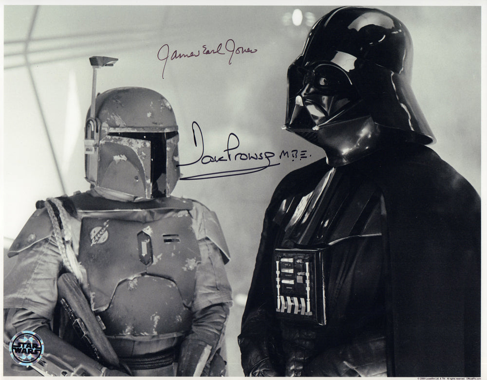James Earl Jones & Dave Prowse as Darth Vader in Star Wars: The Empire Strikes Back (Official Pix) Signed 11x14 Photo