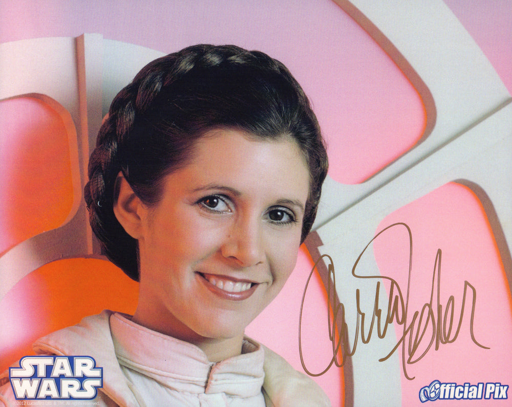 Carrie Fisher as Princess Leia in Star Wars: The Empire Strikes Back (Offical Pix / SWAU) Signed 8x10 Photo