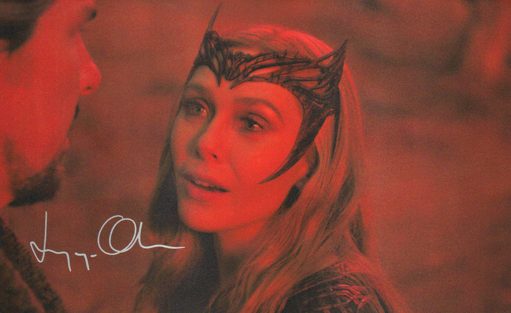 Elizabeth Olsen as Wanda Maximoff with Doctor Strange in Doctor Strange in the Multiverse of Madness Signed 11x16.5 Photo