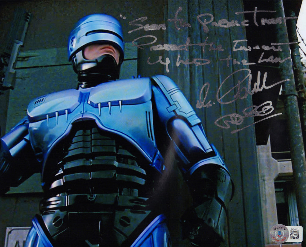 Peter Weller as RoboCop in RoboCop (Beckett) Signed 8x10 Photo with Character Name & Quote