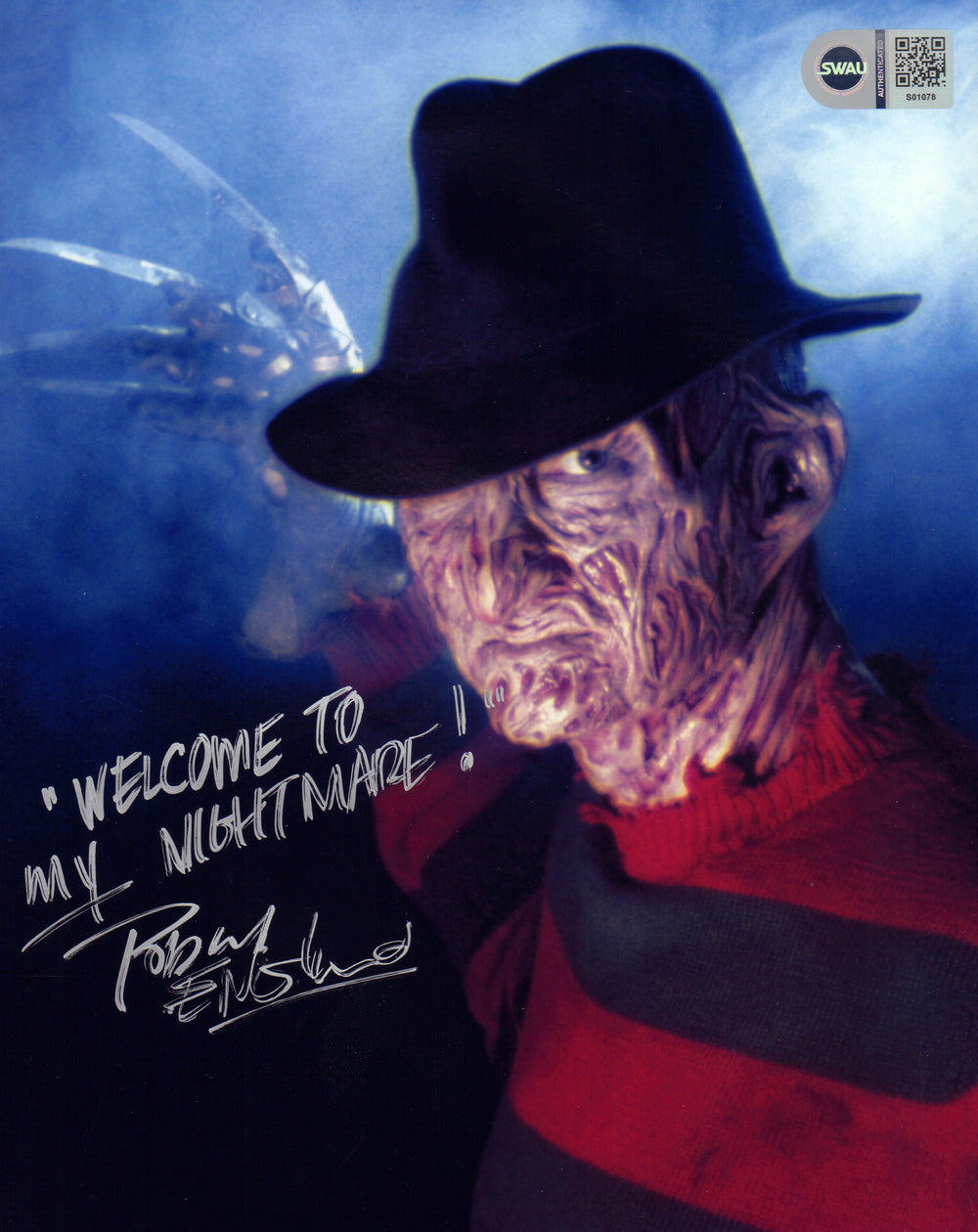 Robert Englund as Freddy Krueger in A Nightmare on Elm Street (SWAU) Signed 8x10 Photo with Quote