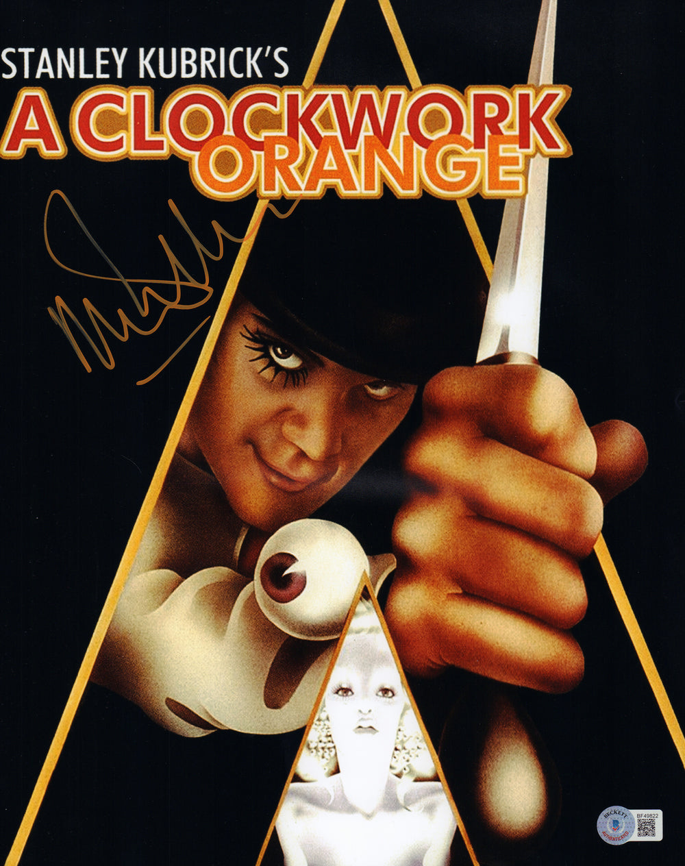 Malcolm McDowell as Alex DeLarge in Stanley Kubrick's A Clockwork Orange (Beckett) Signed 11x14 Photo