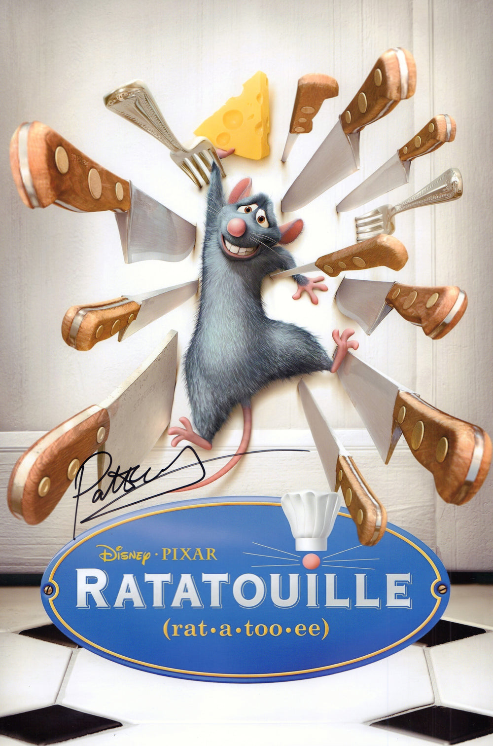 Patton Oswalt as Remy in Disney Pixar Ratatouille Signed 11x17 Mini Poster