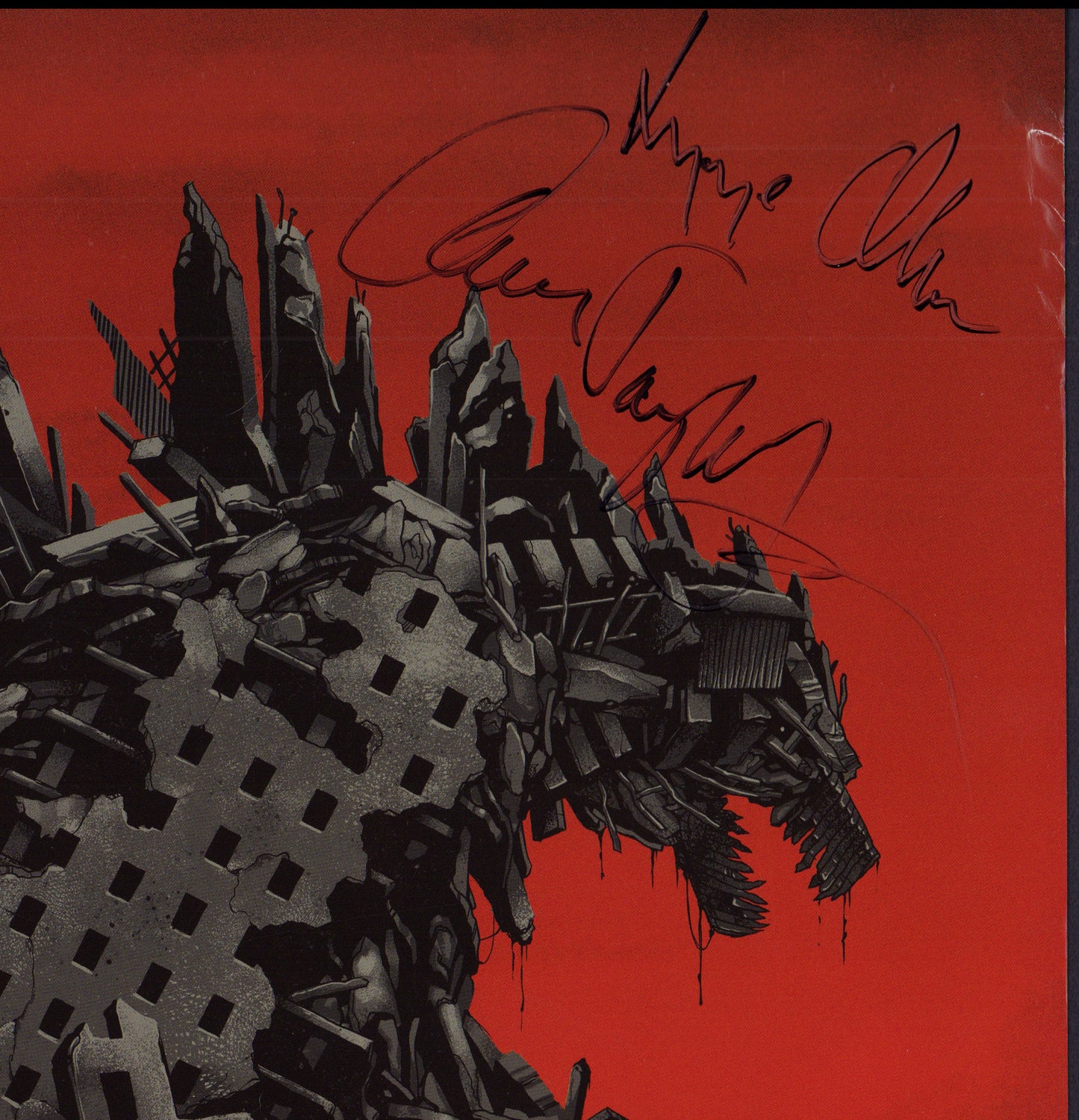 
                  
                    Godzilla 13x20 Mini Poster Cast Signed by Aaron Taylor Johnson, Elizabeth Olsen, Bryan Cranston, & Director: Gareth Edwards
                  
                