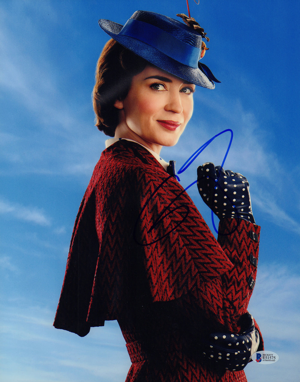 Emily Blunt as Mary Poppins in Disney's Mary Poppins Returns (Beckett) Signed 11x14 Photo