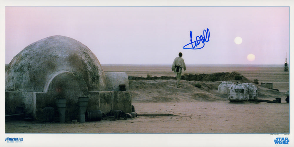Mark Hamill as Luke Skywalker in Star Wars: A New Hope (Official Pix) Signed 10x20 Metallic Photo