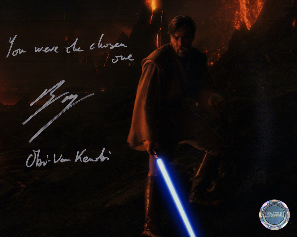 Ewan McGregor as Obi-Wan Kenobi in Star Wars Episode III: Revenge of the Sith (SWAU) Signed 8x10 Photo with Character Name & Quote