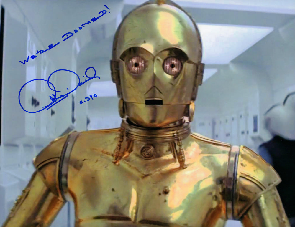 Anthony Daniels as C-3PO in Star Wars: A New Hope Signed 11x14 Photo with Character Name & Very Rare 