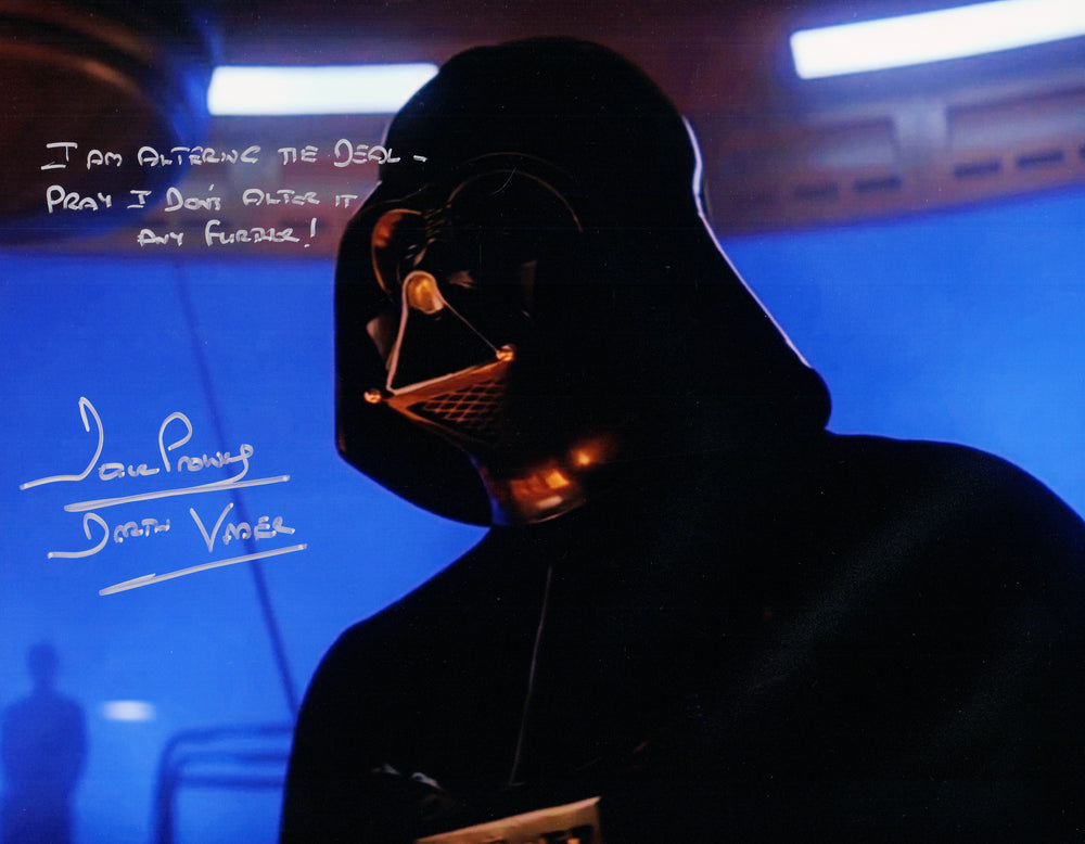 Dave Prowse as Darth Vader in Star Wars: The Empire Strikes Back Signed 11x14 Photo with Character Name & Great Long Quote