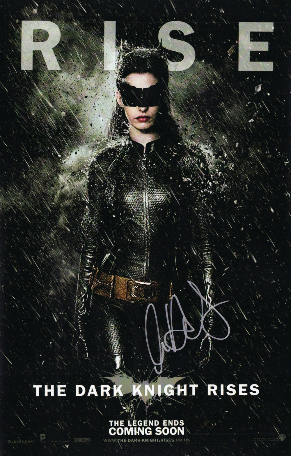 Anne Hathaway as Selina Kyle / Catwoman in The Dark Knight Rises Signed 12x18 Mini Poster