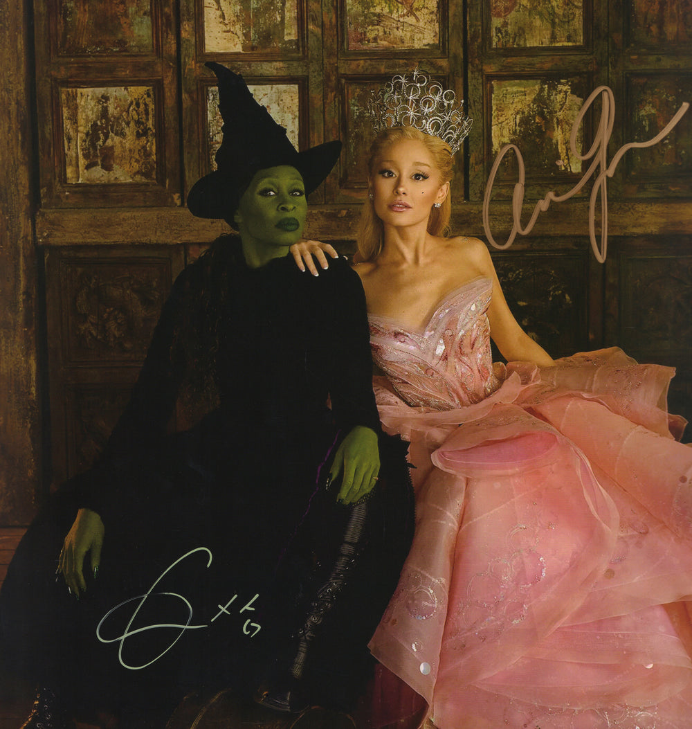 Cynthia Erivo as Elphaba Thropp & Ariana Grande as Galinda Upland in Wicked Signed LP 12