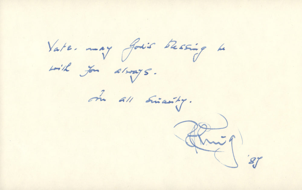 Peter Cushing Grand Moff Tarkin in Star Wars: A New Hope Signed 8x5 Index Card