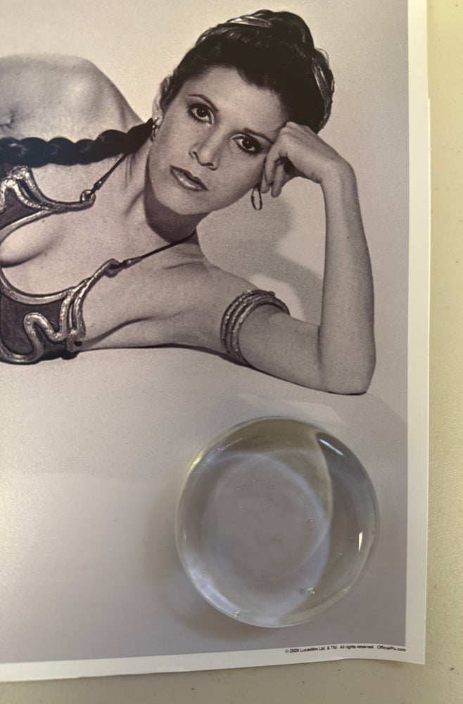 
                  
                    Carrie Fisher as Slave Princess Leia in Star Wars: Return of the Jedi (Official Pix) Signed 16x20 Photo
                  
                