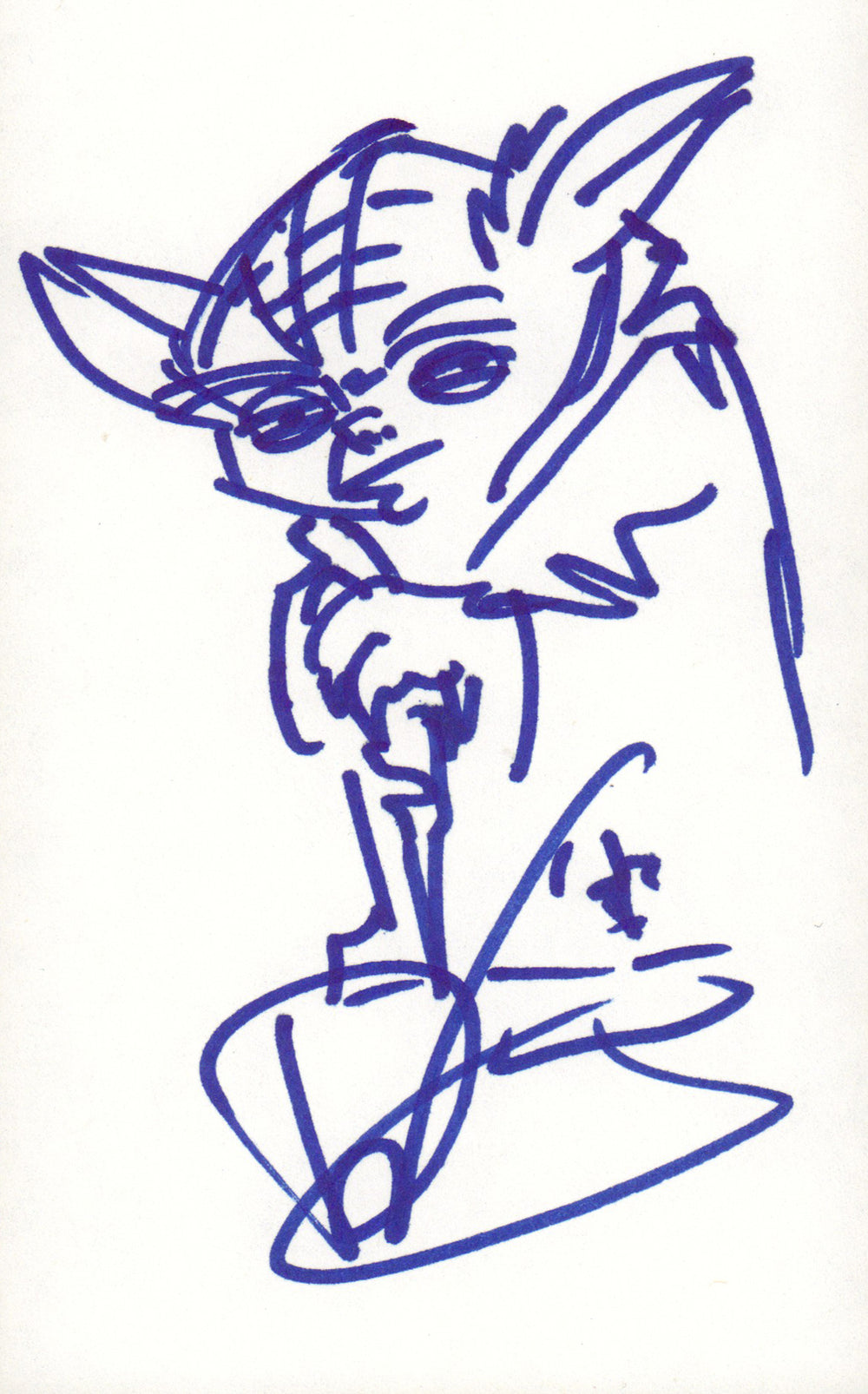 Yoda from Star Wars: The Clone Wars Signed & Original Art Sketch by Movie & Series Creator Dave Filoni