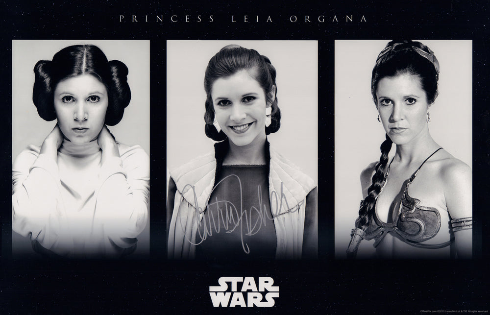 Carrie Fisher as Princess Leia in the Star Wars Original Trilogy (Official Pix) Signed 11x17 Photo