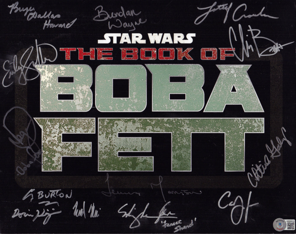 Star Wars: The Book of Boba Fett (SWAU / Beckett) 11x14 Photo Cast Signed by Temeura Morrison, Corey Burton, Emily Swallow, David Pasquesi, Ming-Na Wen, Dorian Kingli, Daniel Logan, Bryce Dallas Howard, & Others