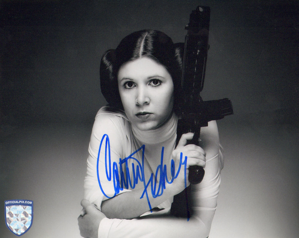 Carrie Fisher as Princess Leia in Star Wars: A New Hope (Official Pix) Signed 8x10 Photo