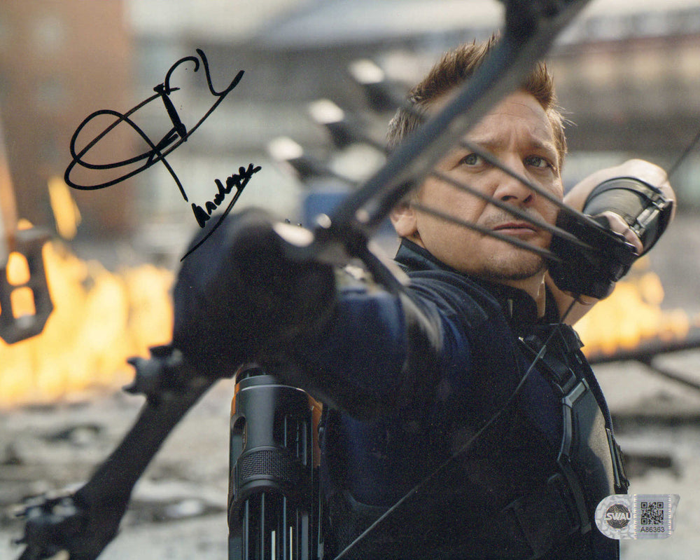 Jeremy Renner as Hawkeye in Captain America: Civil War (SWAU) Signed 8x10 Photo with Character Name