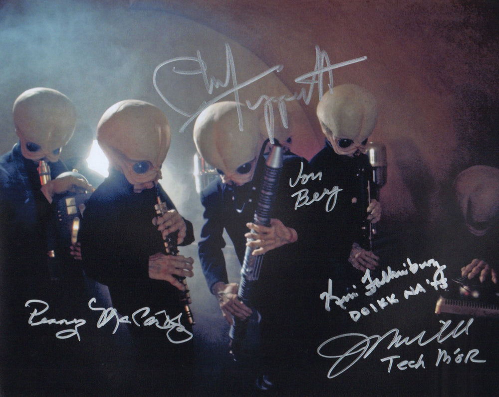 Star Wars: A New Hope Cantina Band 11x14 Photo Signed by Phil Tippett, Jon Berg, Kim Falkingburg, Jibralta Merrill, & Penny McCarthy