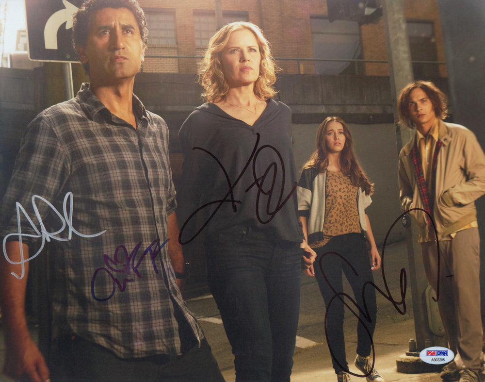 Fear the Walking Dead 11x14 Photo Cast Signed by Cliff Curtis, Kim Dickens, Frank Dillane, & Alycia Debnam-Carey