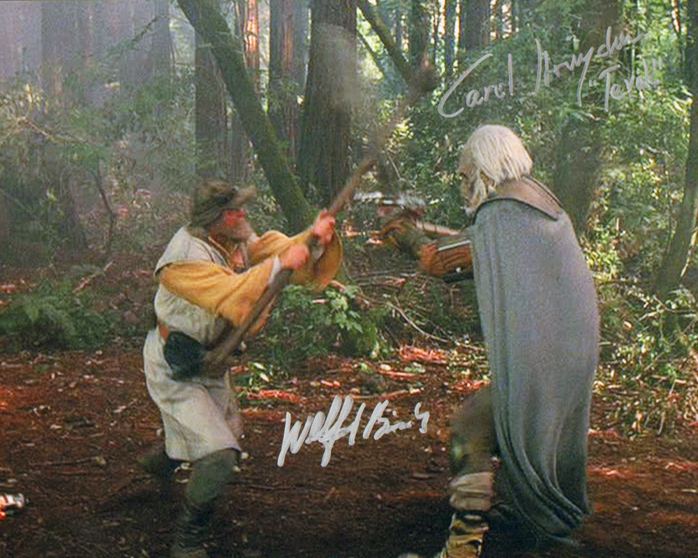 Carel Struycken as Terak and Wilford Brimley as Noa in Star Wars Ewoks: The Battle for Endor Signed 8x10 Photo with Character Name