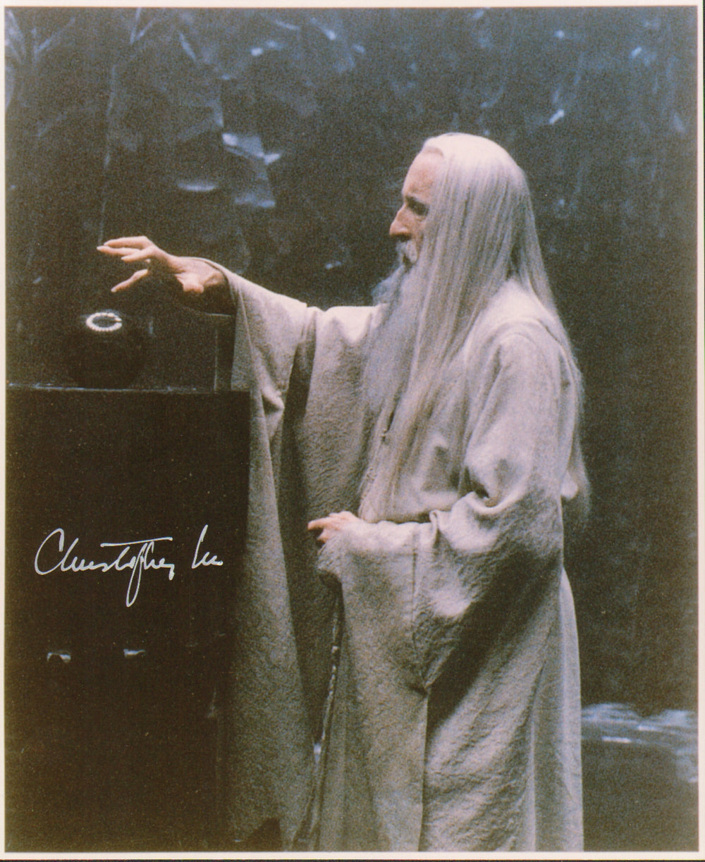 Christopher Lee as Saruman in The Lord of the Rings: The Fellowship of the Ring Signed 8x10 Photo