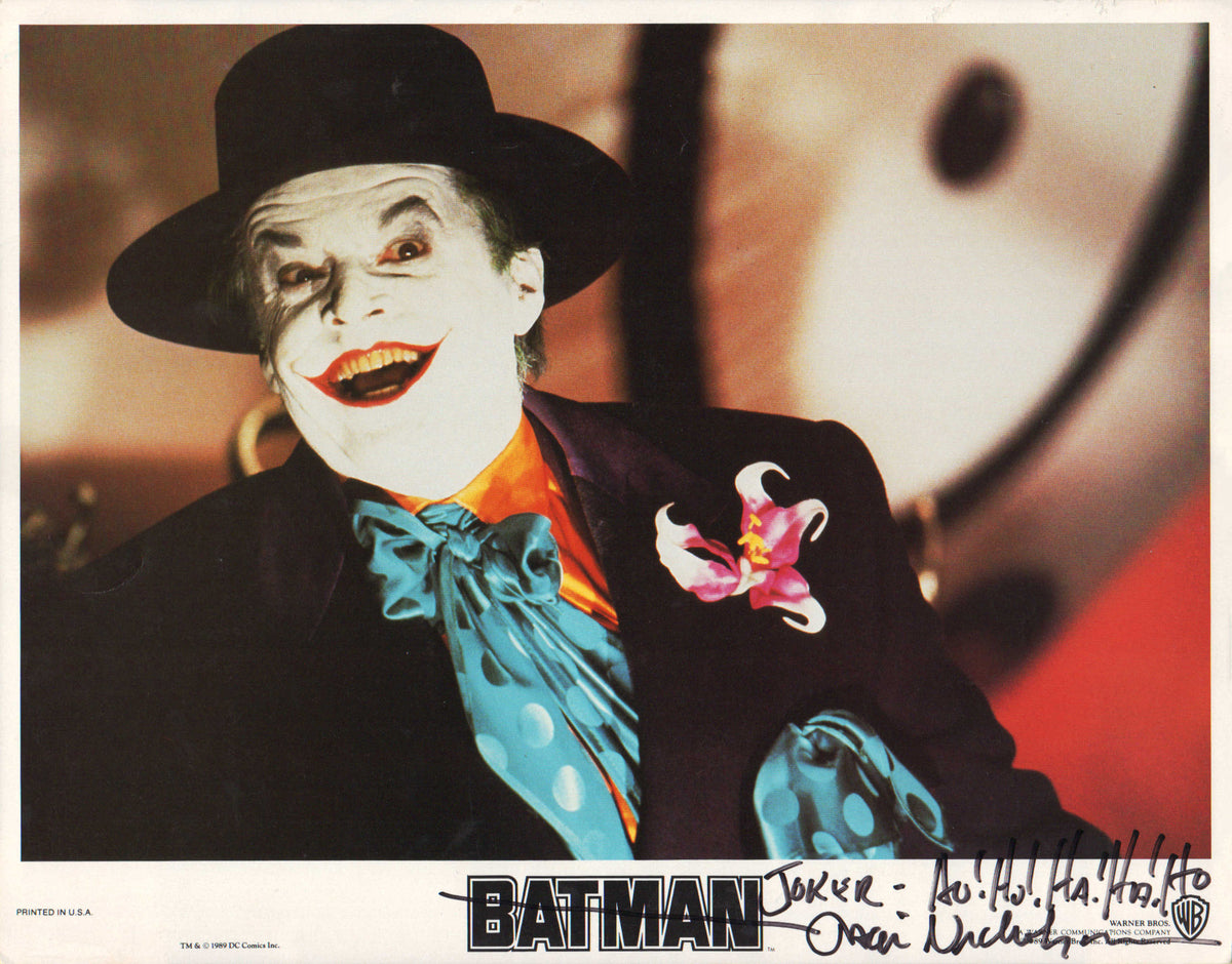 Jack Nicholson as The Joker in Tim Burton's Batman 1989 Signed 11x14 L ...