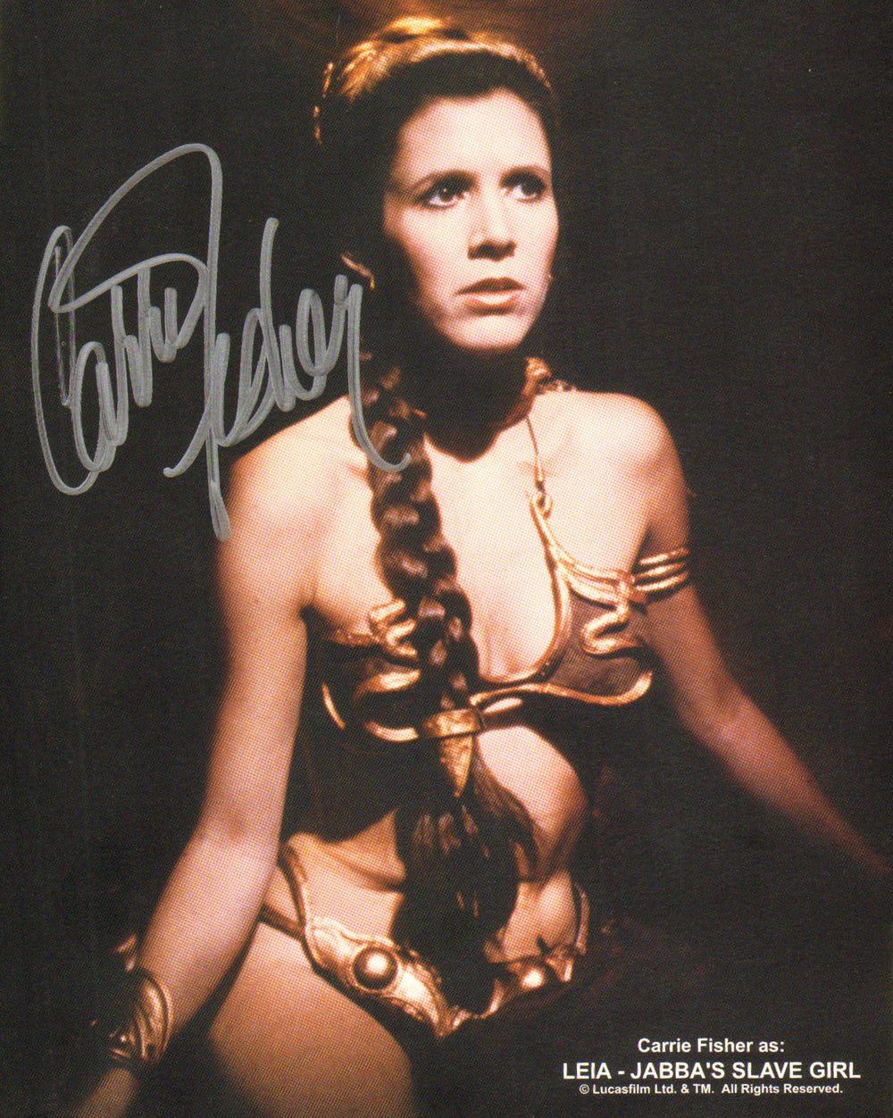Carrie Fisher as Slave Princess Leia in Star Wars: Return of the Jedi Signed 8x10 Photo