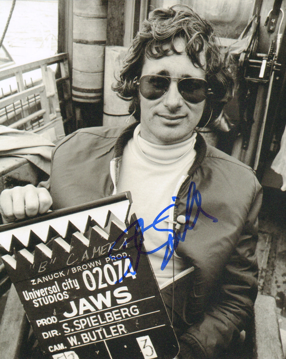 Steven Spielberg as the Director of Jaws Signed 8x10 Photo