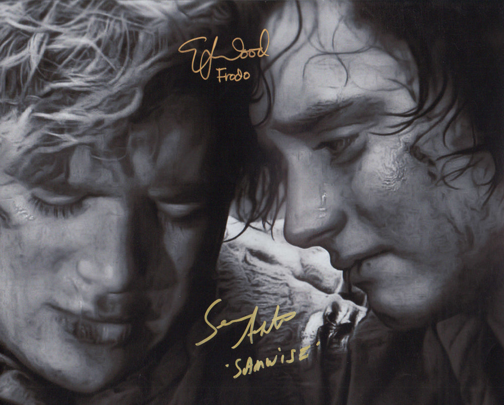 Elijah Wood as Frodo Baggins & Sean Astin as Samwise Gamgee in The Lord of the Rings: The Return of the King Signed 11x14 Photo