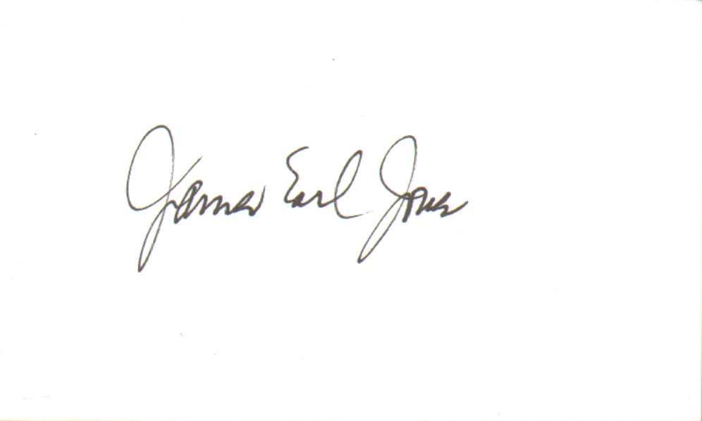 James Earl Jones The Voice of Darth Vader in Star Wars: A New Hope Signed 3x5 Index Card