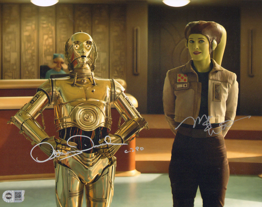 Mary Elizabeth Winstead as Hera Syndulla & Anthony Daniels as C-3PO in Star Wars: Ahsoka (SWAU) Signed 11x14 Photo