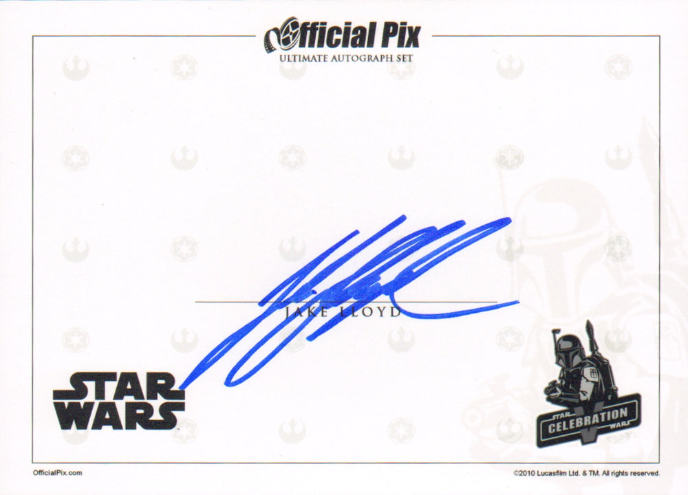 Jake Lloyd as Young Anakin Skywalker in Star Wars (Official Pix Celebration) Signed 5x7 Index Card