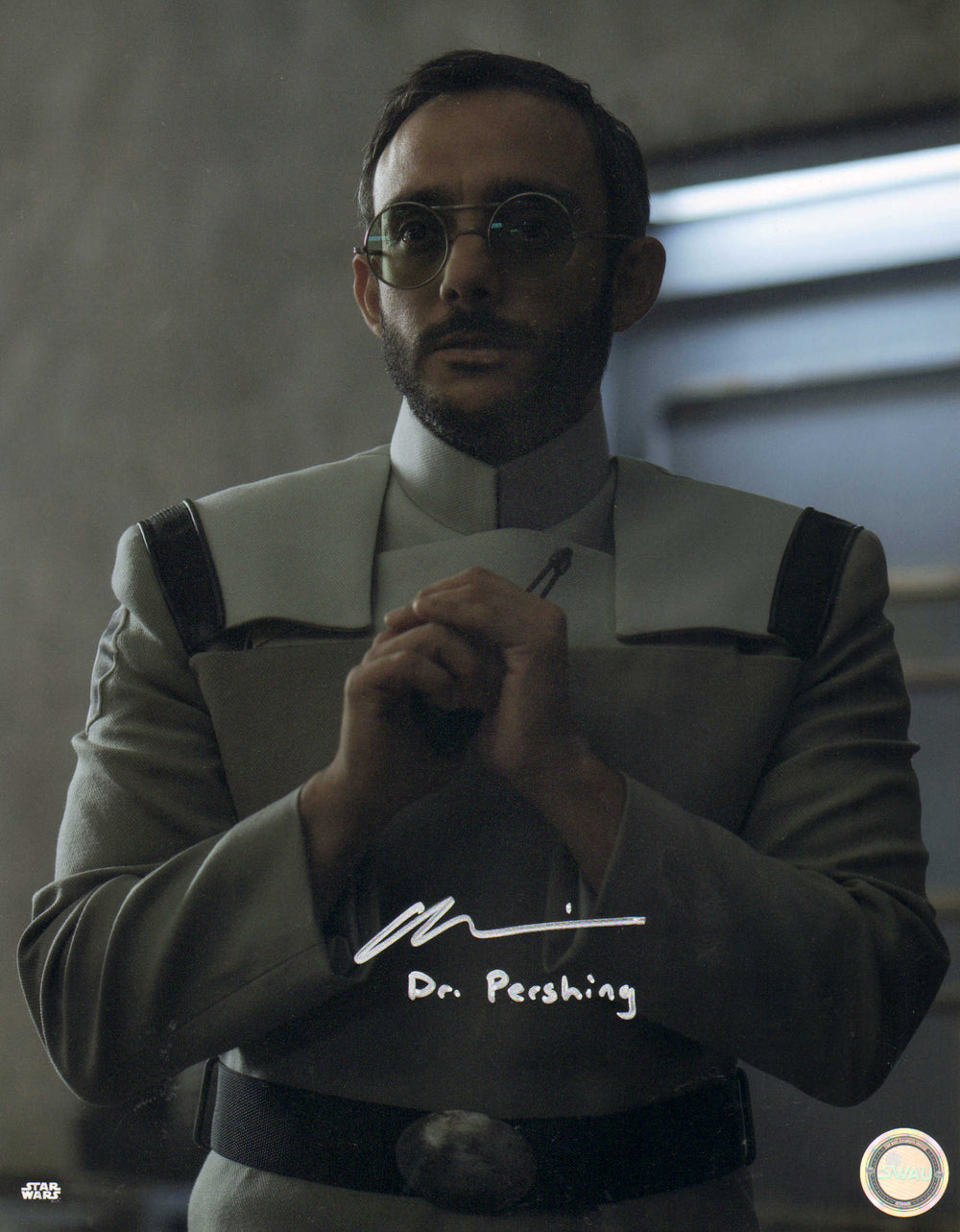 Omid Abtahi as Dr. Pershing in Star Wars: The Mandalorian (SWAU) Signed 11x14 Photo with Character Name