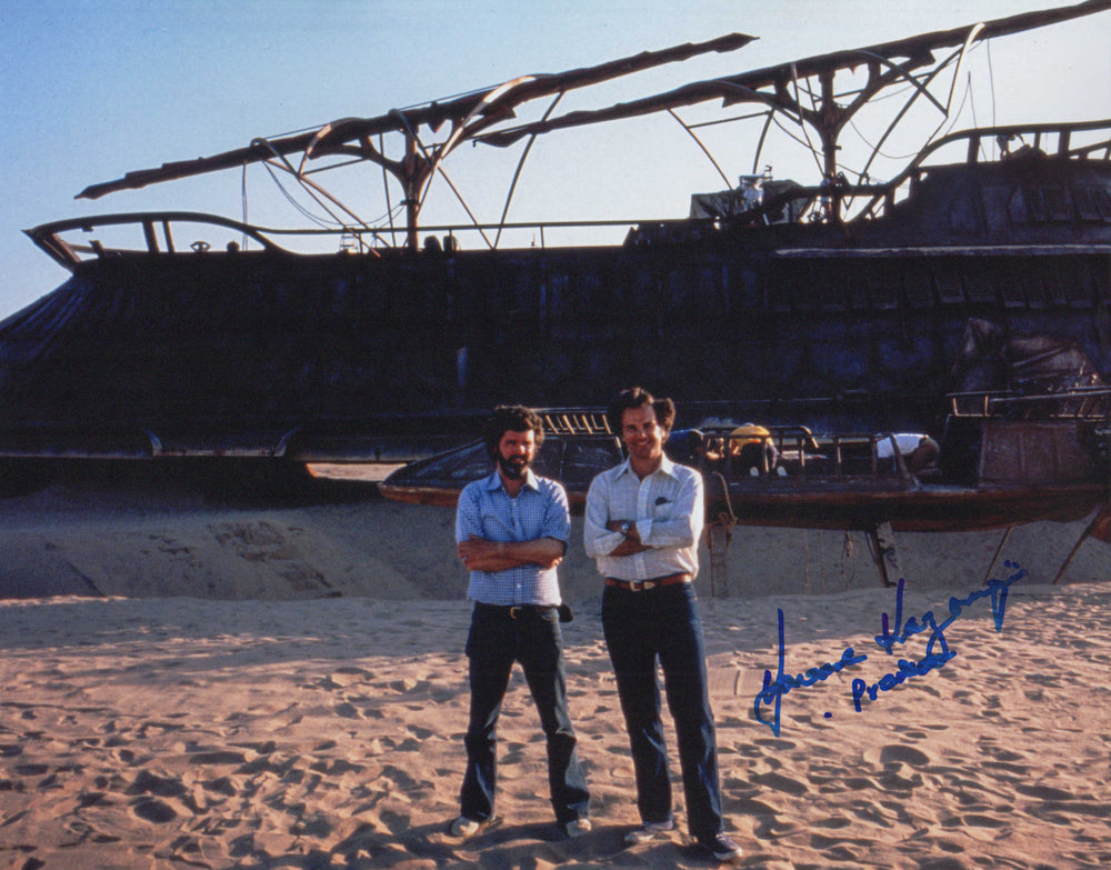 Howard Kazanjian Producer of Star Wars: Return of the Jedi with Jabba's Sail Barge Signed 11x14 Photo