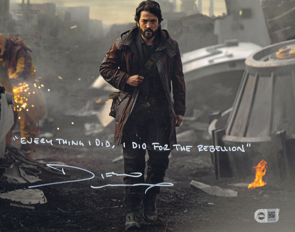 Diego Luna as Cassian Andor in Star Wars: Andor (SWAU) Signed 11x14 Photo with Great Quote