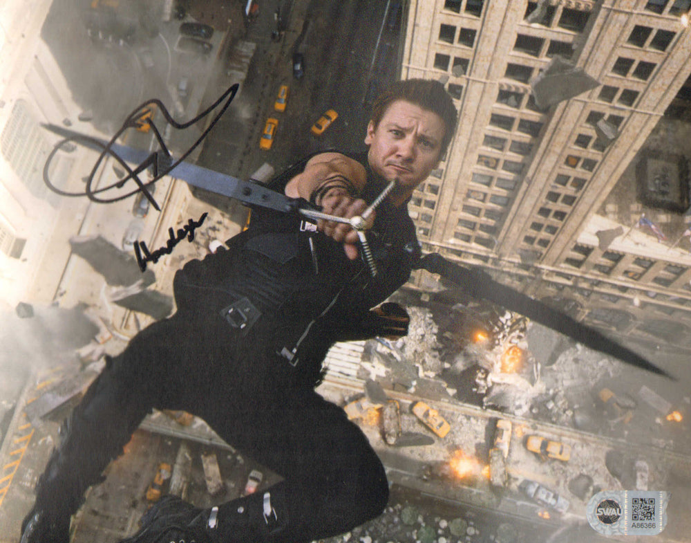 Jeremy Renner as Hawkeye in The Avengers (SWAU) Signed 8x10 Photo with Character Name
