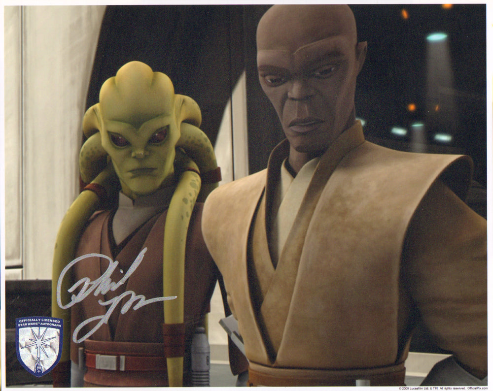 Phil LaMarr as Kit Fisto in Star Wars: The Clone Wars (Official Pix Lightsaber Shield) Signed 8x10 Photo