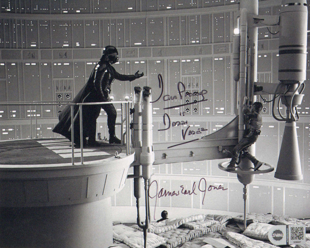 James Earl Jones and Dave Prowse as Darth Vader in Star Wars: The Empire Strikes Back (SWAU) Signed 8x10 Photo