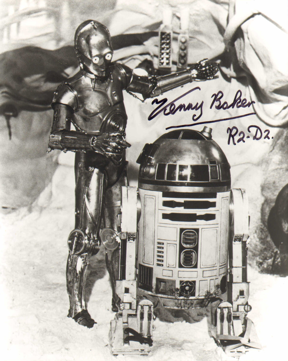 Kenny Baker as R2-D2 in Star Wars: Return of the Jedi Signed 8x10 Photo with Character Name